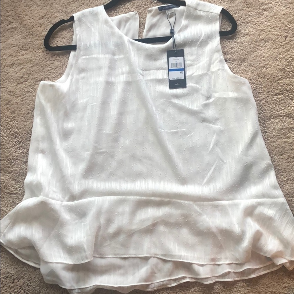 Tommy Hilfiger White Sleeveless Blouse Size XL